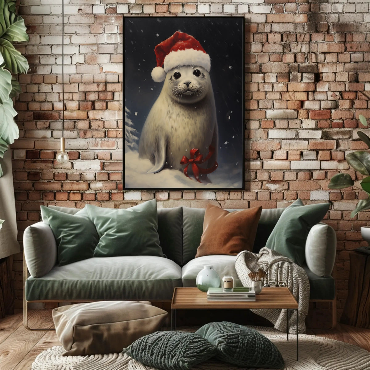 Festive Seal In Winter Wonderland Poster