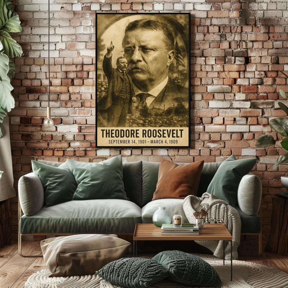 Theodore Roosevelt 26th President of the United States Double Exposure Poster