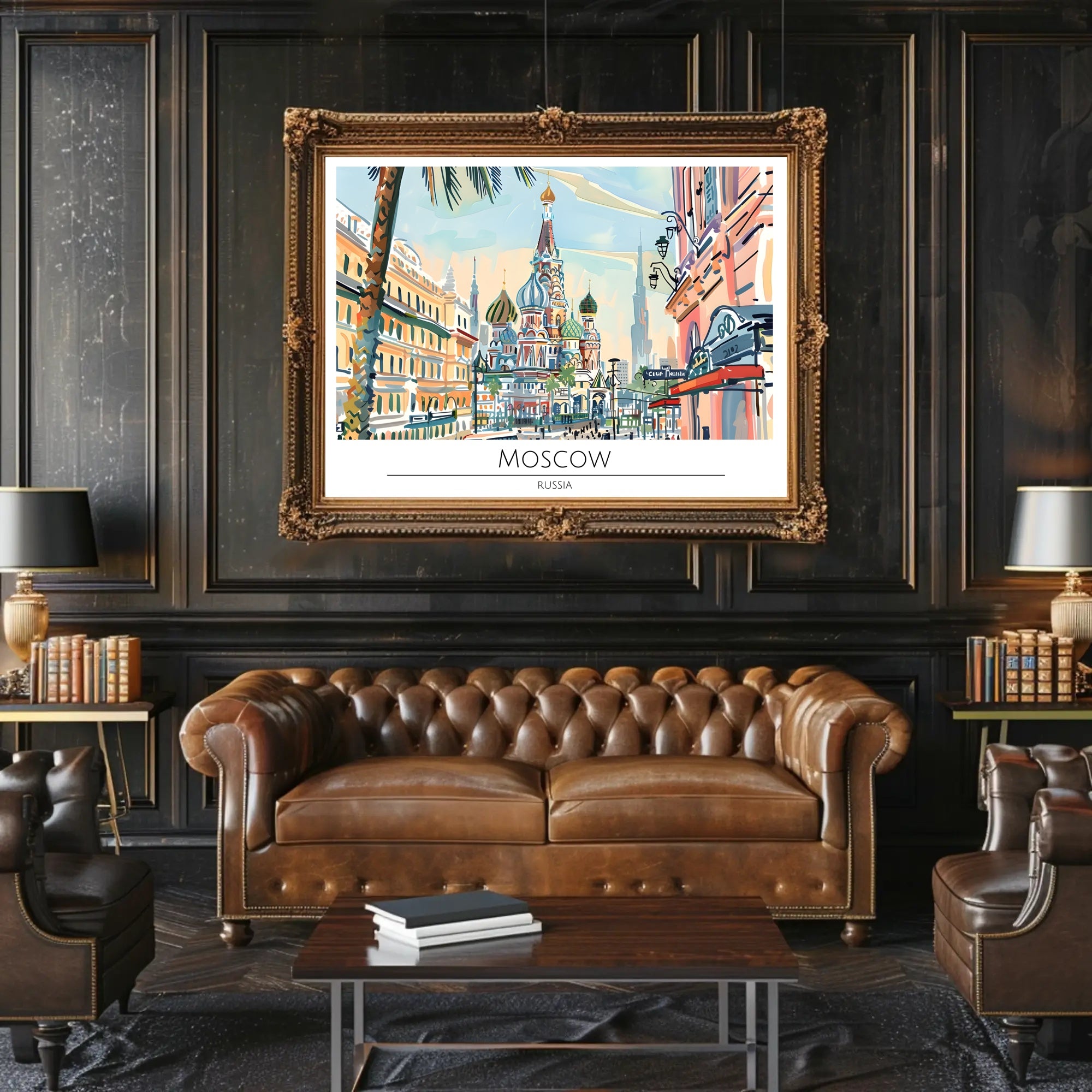 Vibrant Moscow Illustration Poster PosterGoat