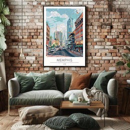 Memphis Cityscape Poster PosterGoat