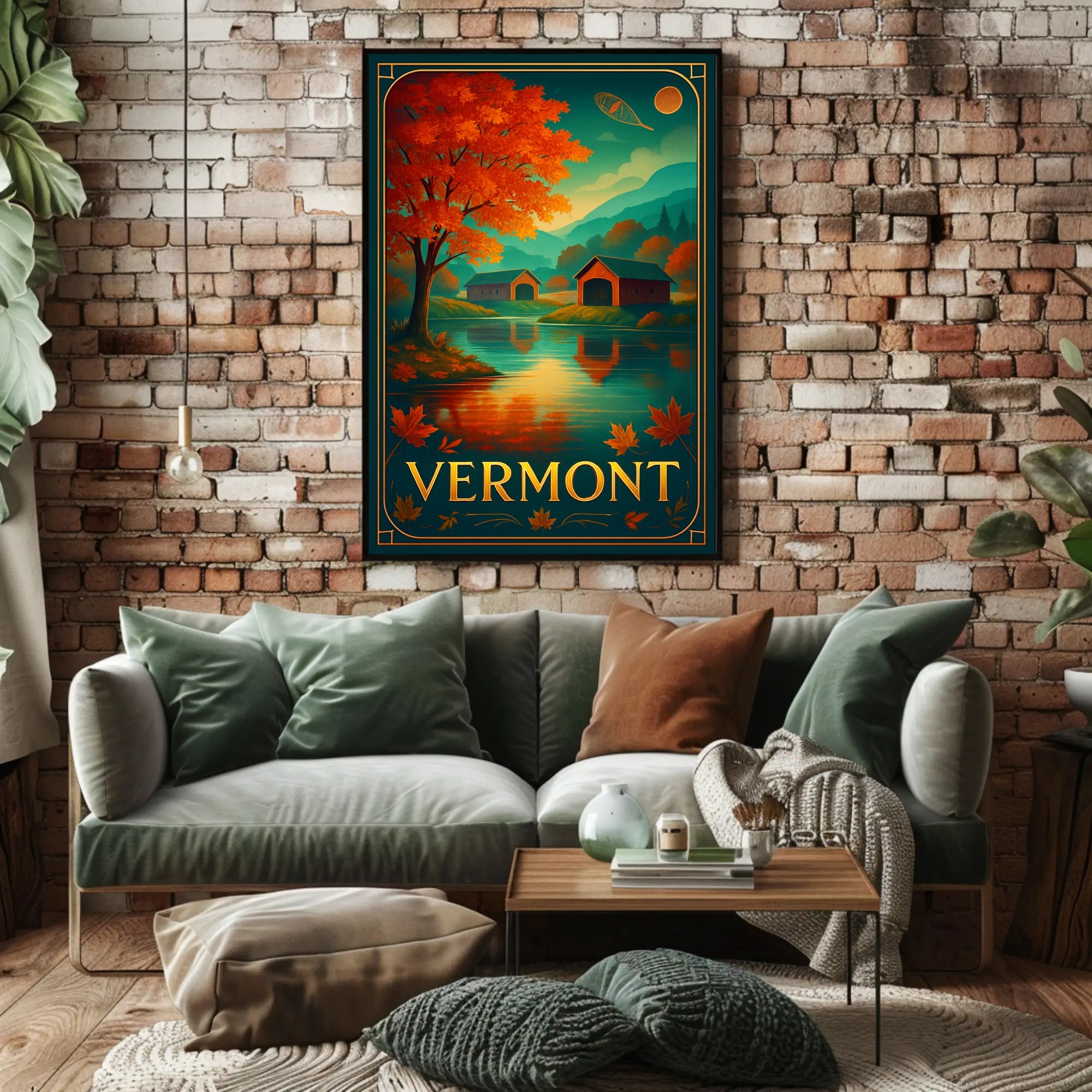 Vermont Autumn Landscape Wall Art Print