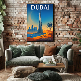 Dubai Where the Future Meets the Sands of Time Poster PosterGoat