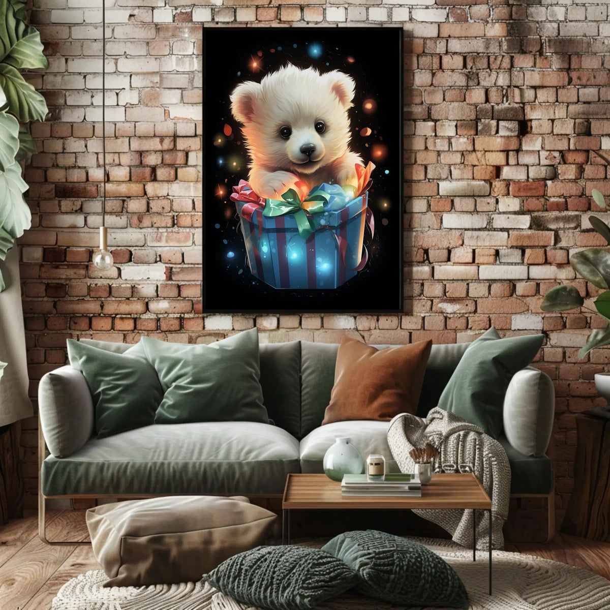 Adorable Surprise Gift Box Bear Poster