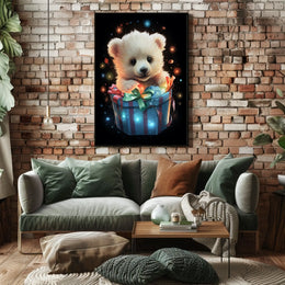 Adorable Surprise Gift Box Bear Poster