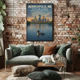 Minneapolis City of Lakes Poster
