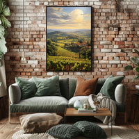 Tuscany Landscape with Vineyards Travel Poster