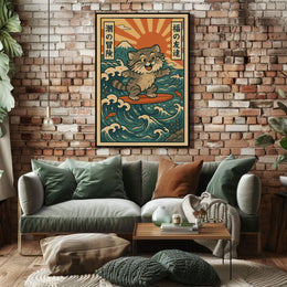 Surfing Cat Adventure Poster