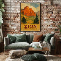 Zion Canyon Vista Scenic Landscape Traveler Poster