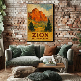 Zion Canyon Vista Scenic Landscape Traveler Poster