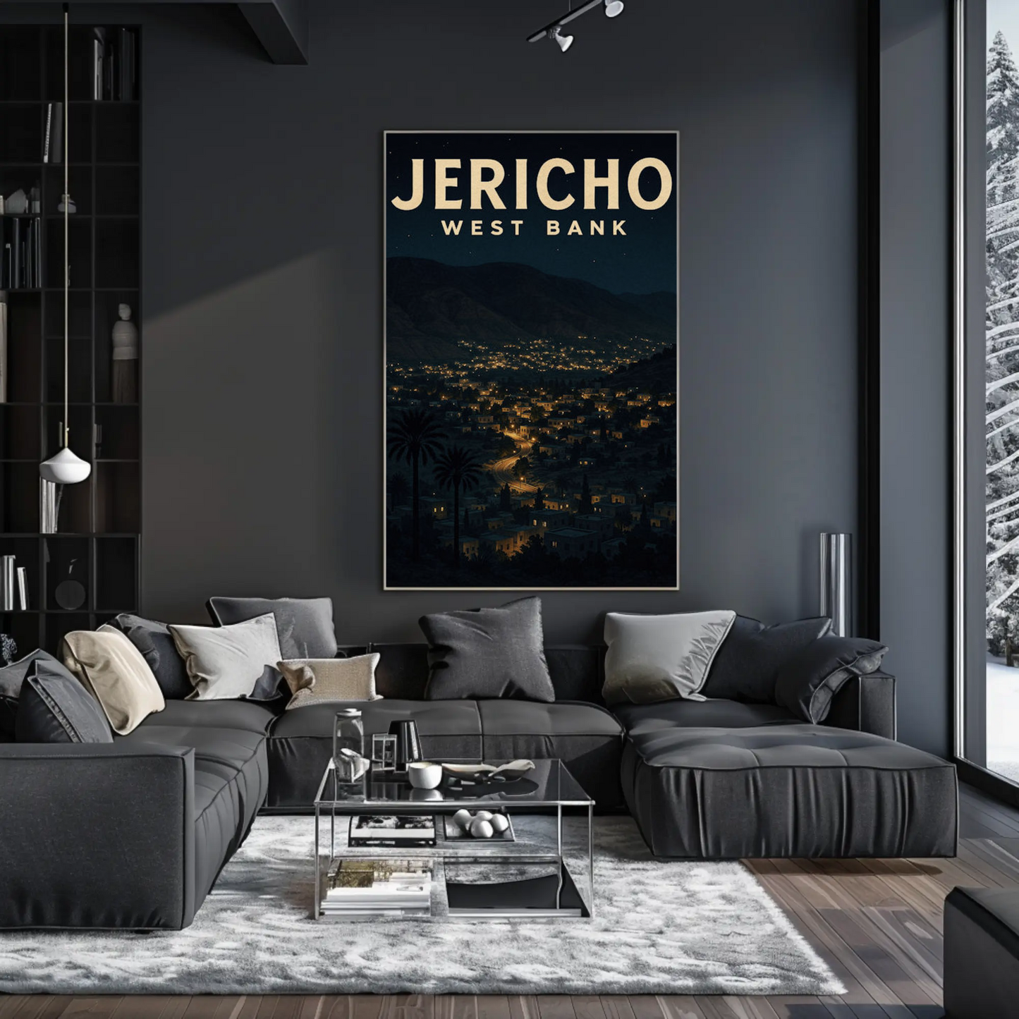 Jericho West Bank Night City Lights Poster Poster