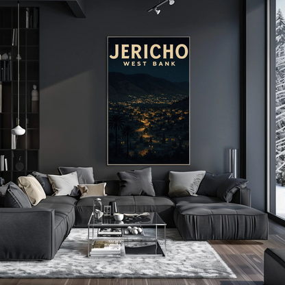 Jericho West Bank Night City Lights Poster Poster