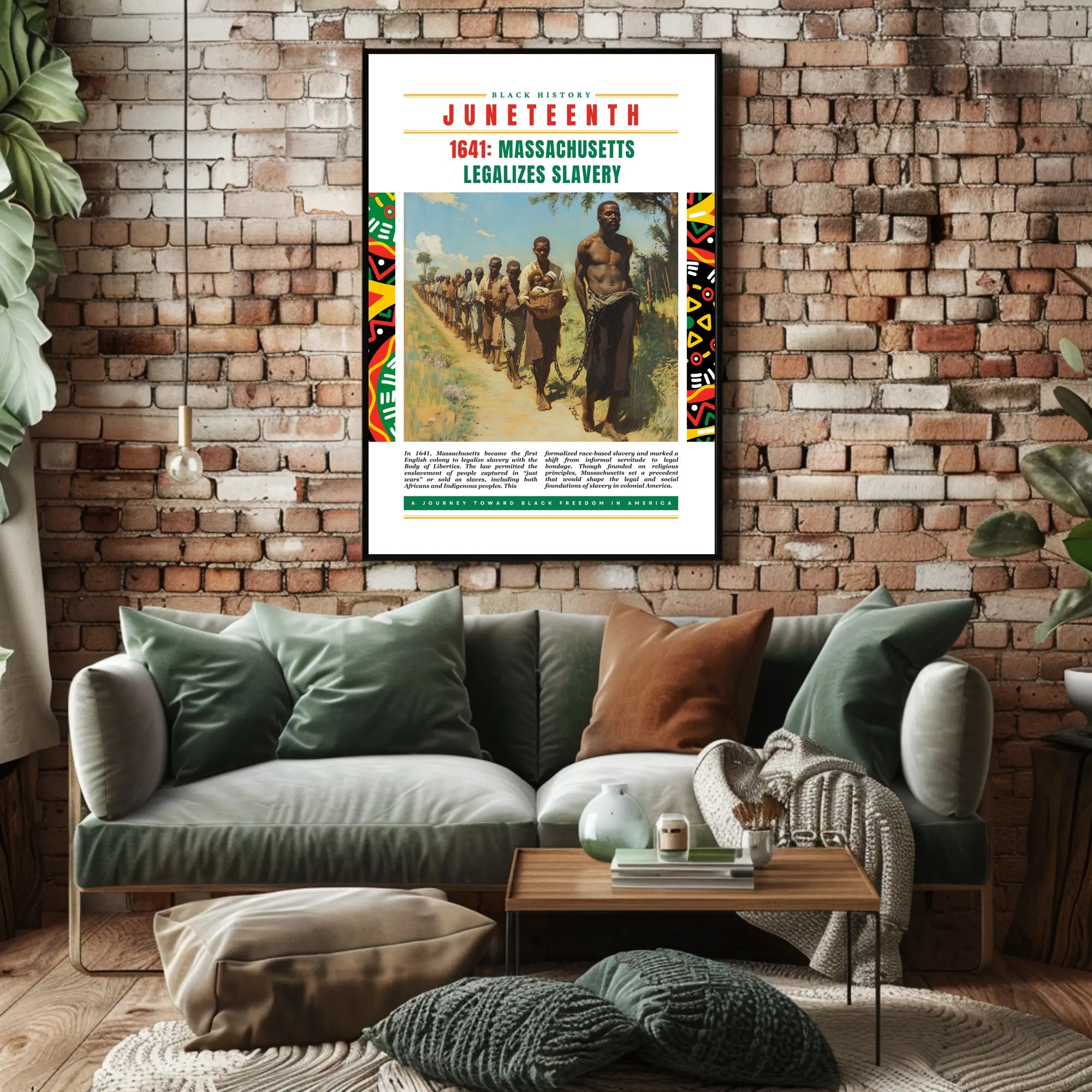 Black History Event: 1641 Slavery Legalization Educational Poster