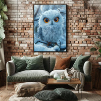 Majestic Snowy Owl Photorealistic Winter Poster PosterGoat