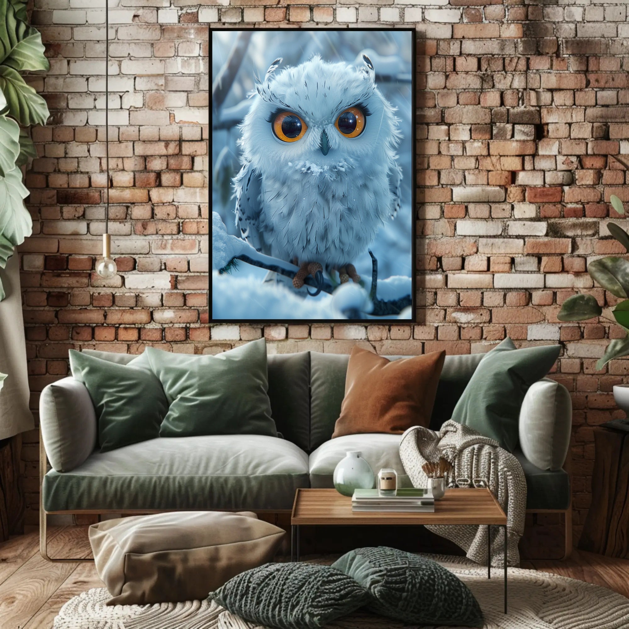 Majestic Snowy Owl Photorealistic Winter Poster PosterGoat
