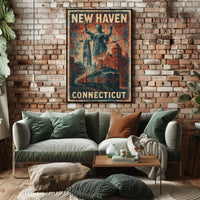 New Haven Connecticut Cityscape Photography Realism Poster