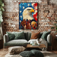 Eagle With Red White And Blue Abstract Background Poster