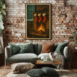 Cozy Christmas Hearth Poster