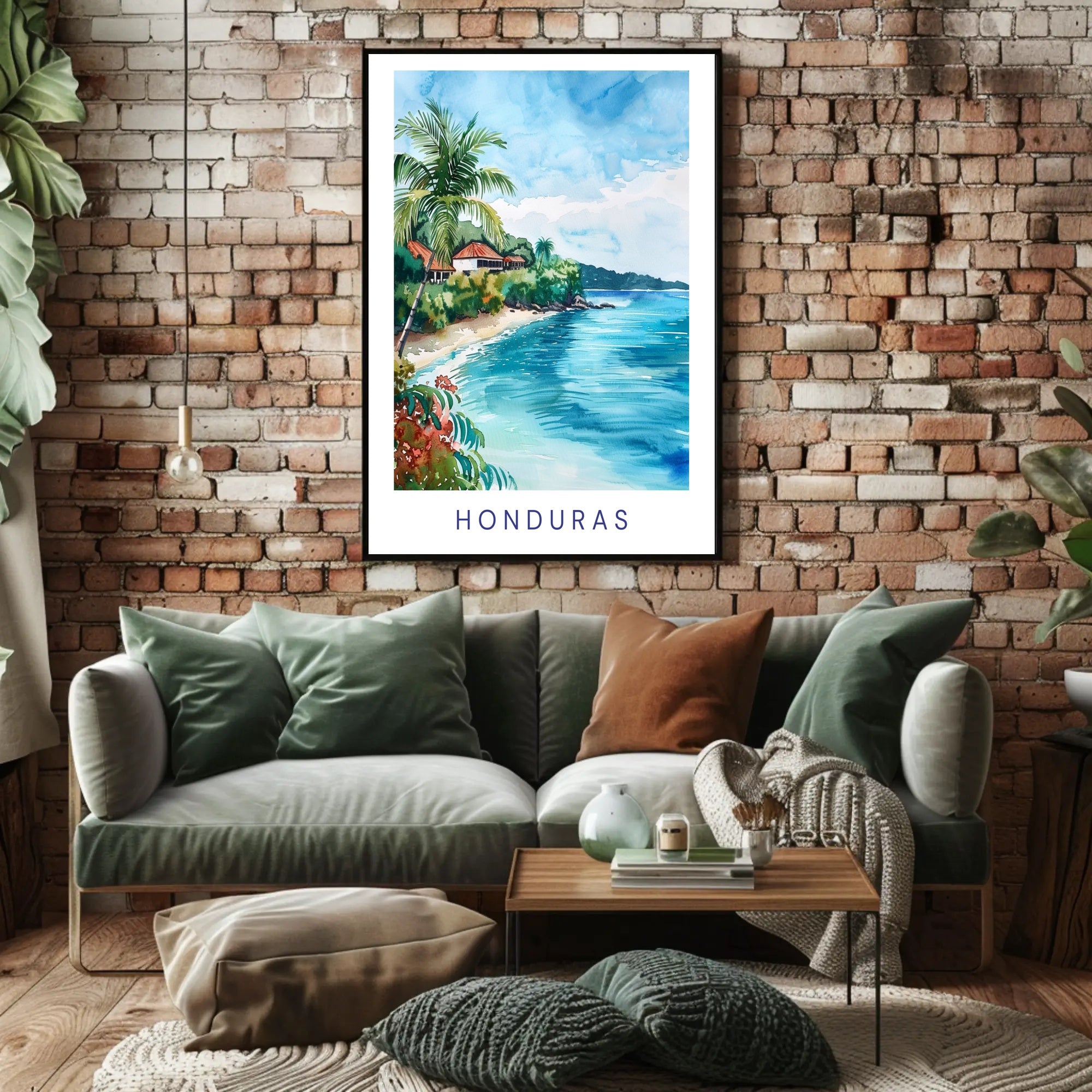 Serene Honduran Coastal Landscape Travel Poster PosterGoat