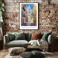 Vibrant Dominican Republic Street Scene Urban or Cityscape Poster PosterGoat