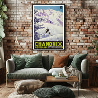 Chamonix Mont-Blanc Ski Poster