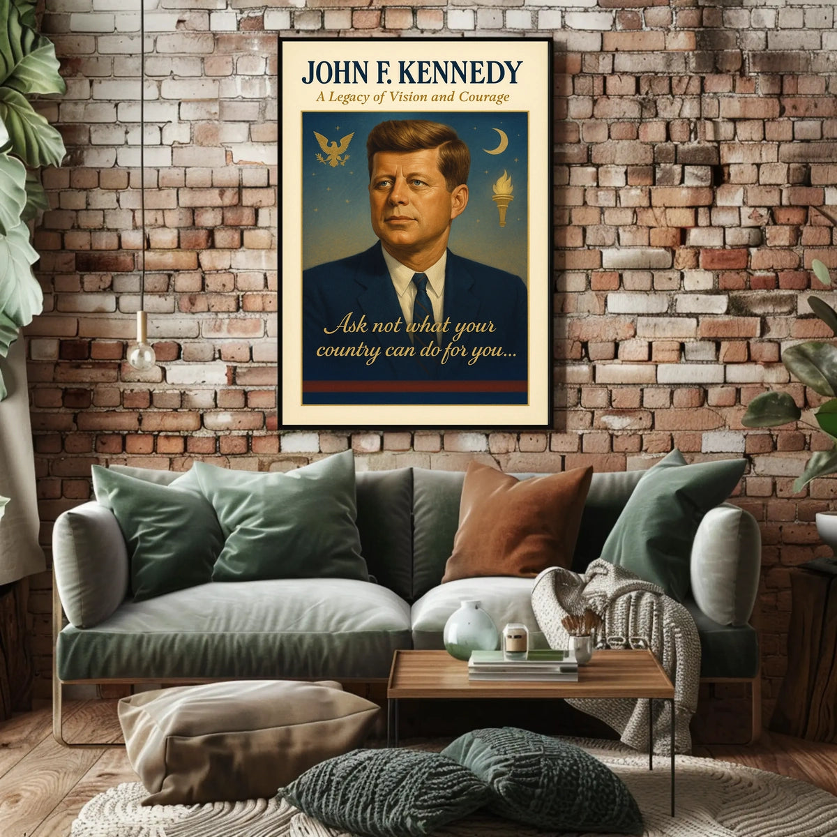 John F. Kennedy Vintage Patriotic Poster Art