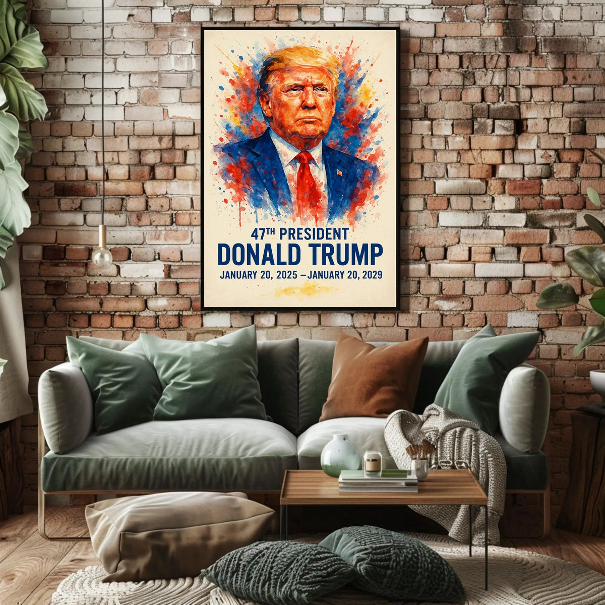 Donald Trump Watercolor Portrait Patriotic Poster