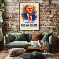 Donald Trump Watercolor Portrait Patriotic Poster