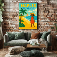Naples Florida Beach Scene Poster Wall Art 18x24 Coastal
