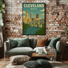 Cleveland, Ohio Cityscape Poster