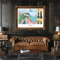 Vibrant Naples Seaside Poster PosterGoat