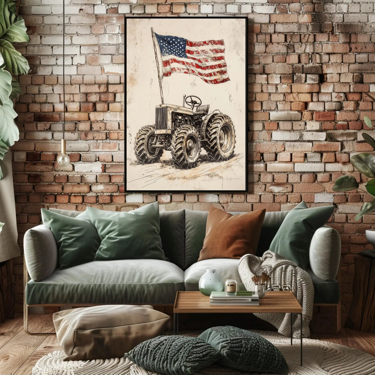 old fashioned farm tractor Poster