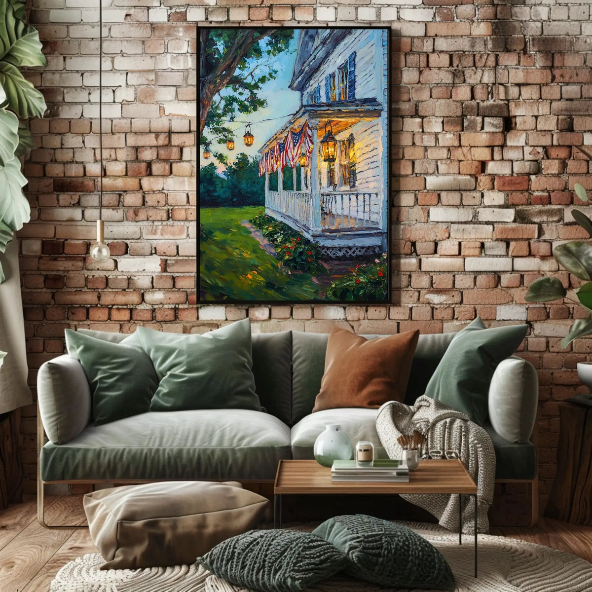 Vintage Rustic White Wooden House Wall Art Decor Poster