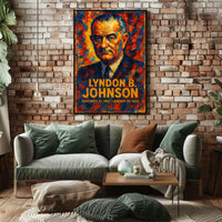 Lyndon B. Johnson 36th President of the United States Glitch Hop Art Poster
