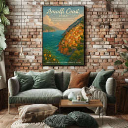 Amalfi Coast Vintage Travel Poster Art Print