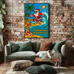 Surfing Santa Celebration Poster