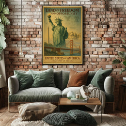 Land of Freedom and Opportunity Poster PosterGoat