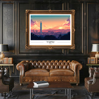 Taipei Skyline Sunset: Urban or Cityscape Poster