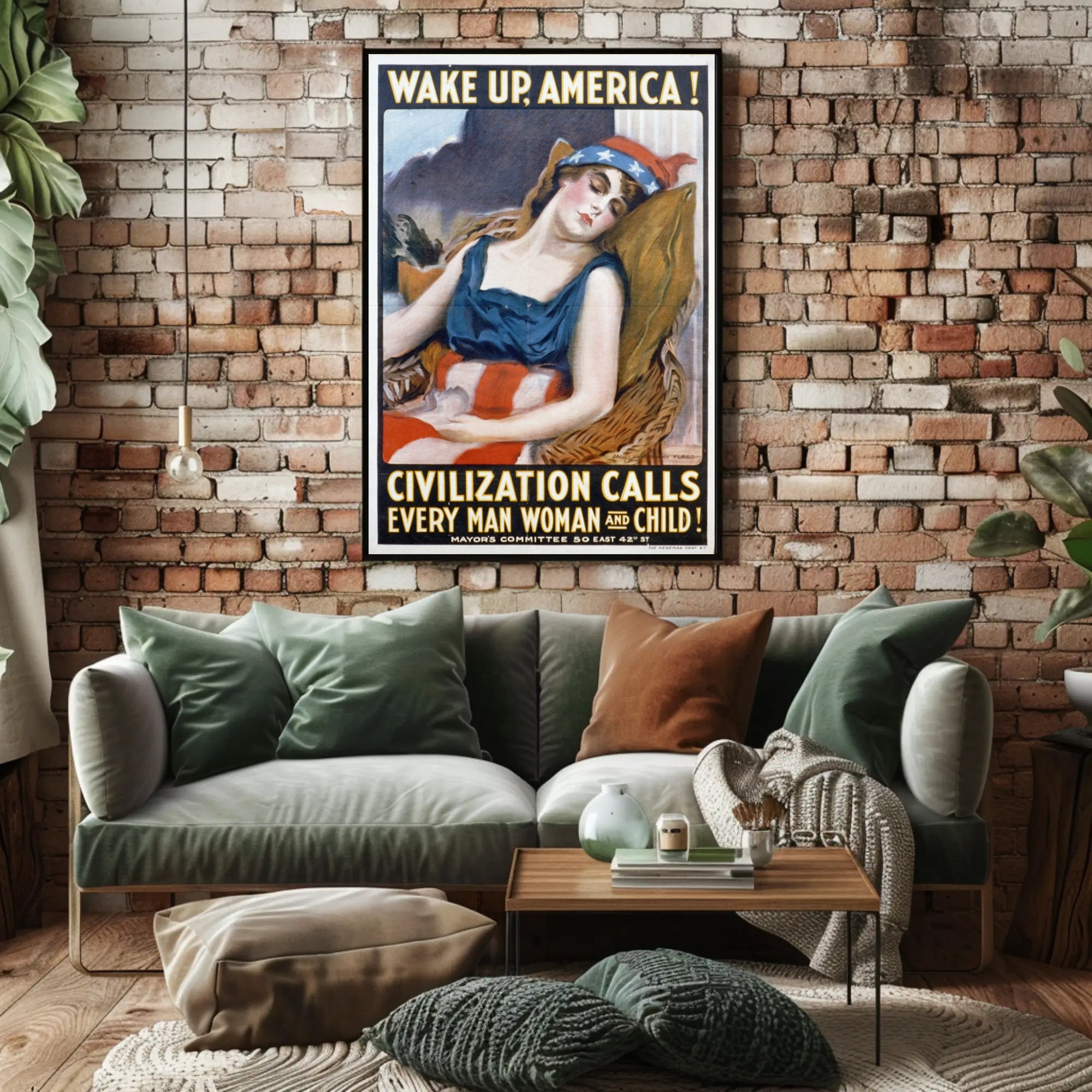 Patriotic WWI Era American Woman Propaganda Poster
