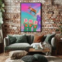 Reindeer Ski Jump Spectacle Poster