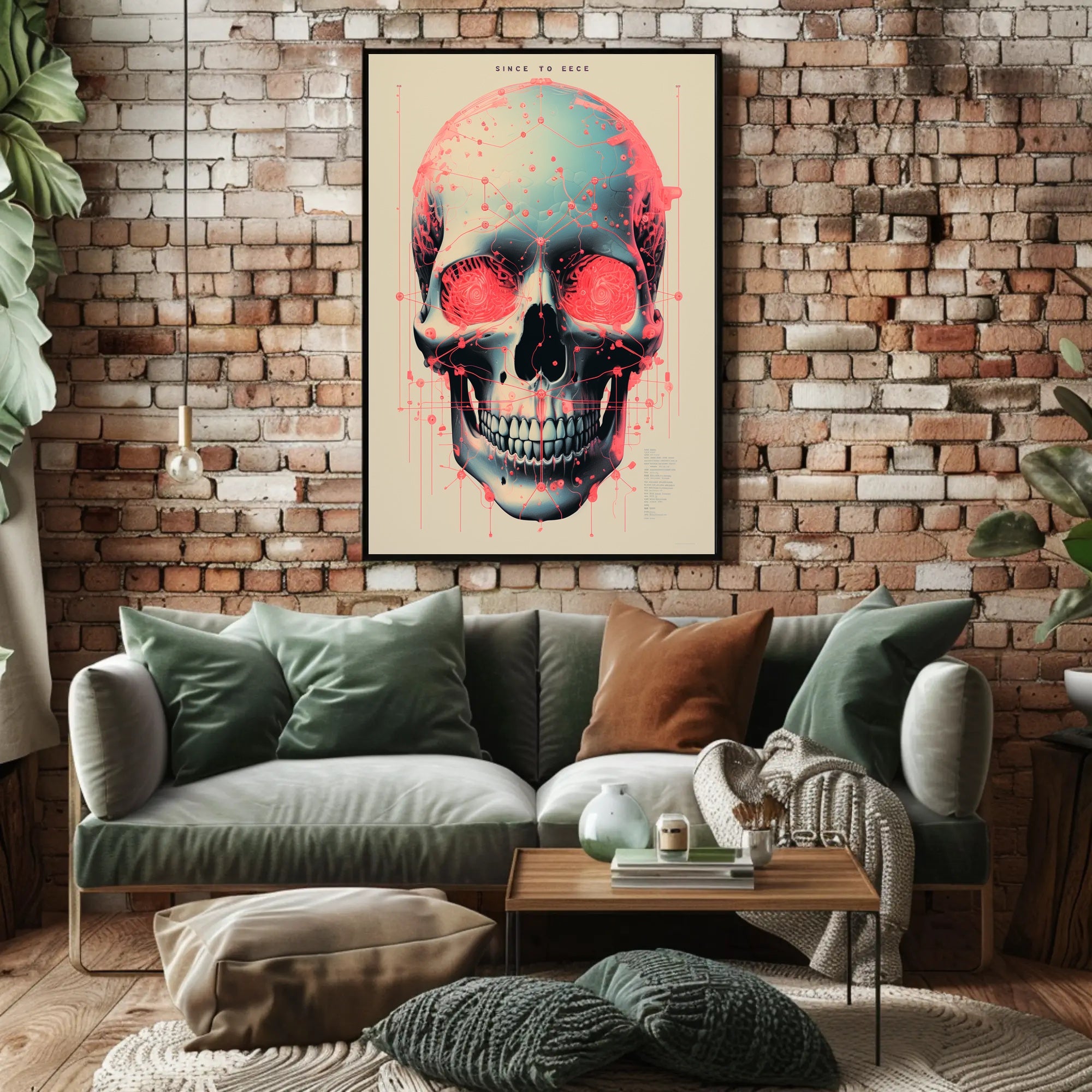Technological Skull Poster