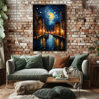 Moonlit Venetian Canal Poster