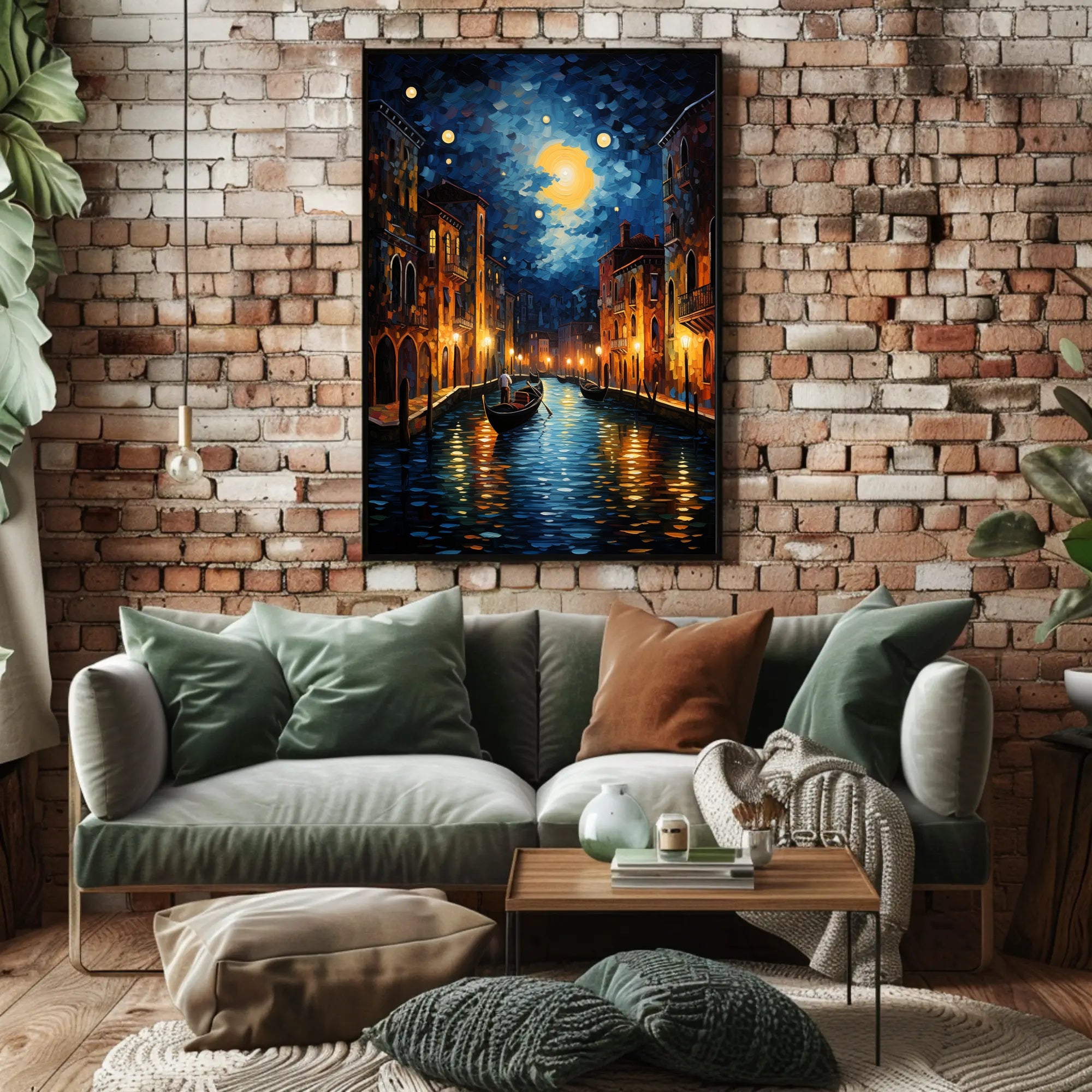 Moonlit Venetian Canal Poster