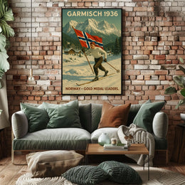 Garmisch 1936 NorwayS Skiing Triumph Poster