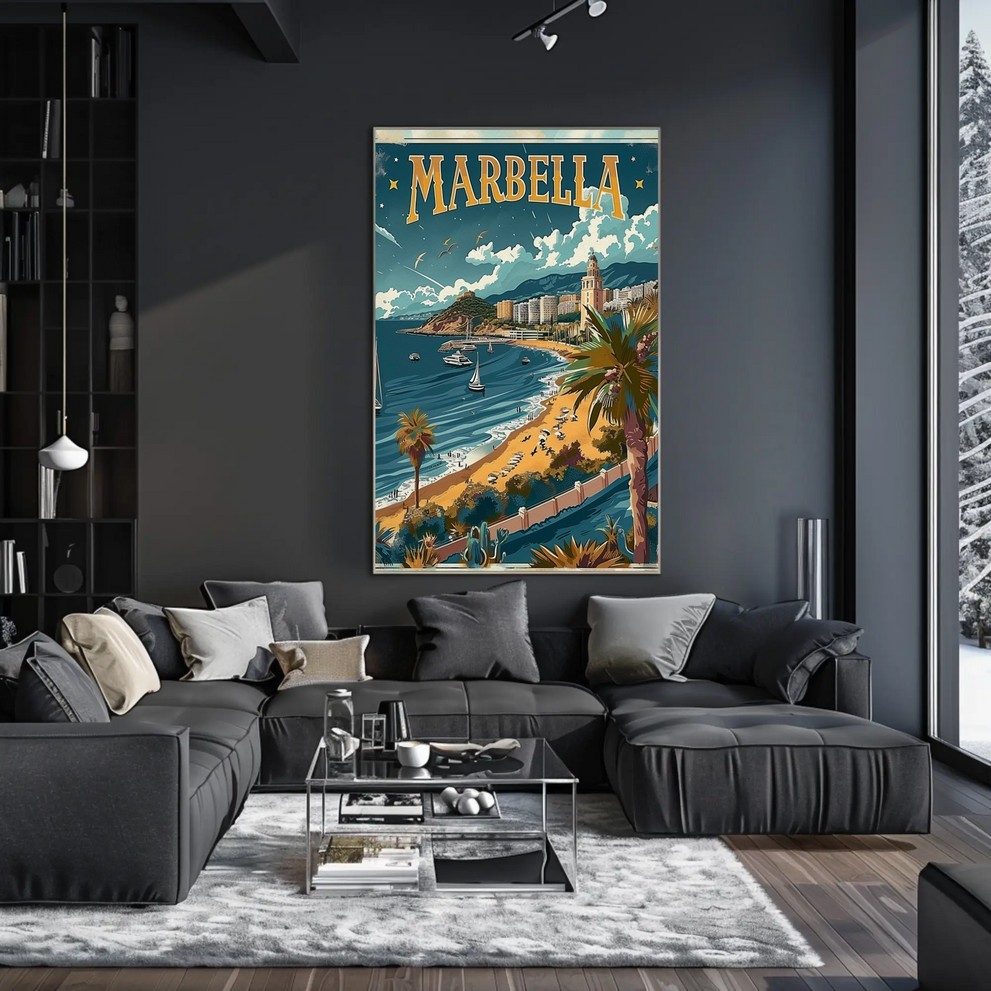Marbella Coastal Beach Resort City Travel Poster