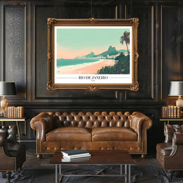 Scenic Rio de Janeiro Vintage Travel Art Poster