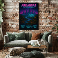 Arkansas Scenic Hot Springs Cityscape Travel Poster