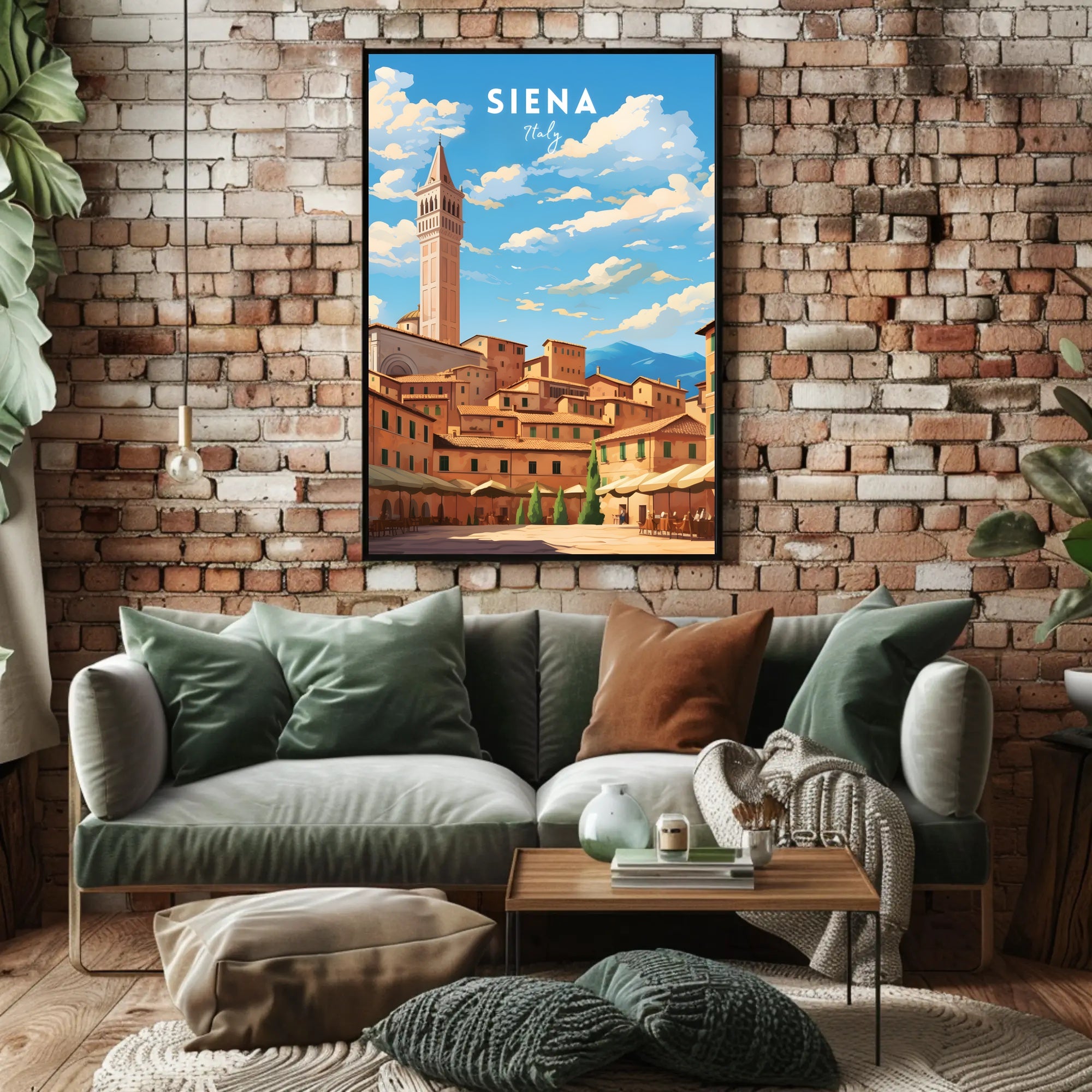Siena Cityscape Art: Explore Tuscan Charm with Travel Poster