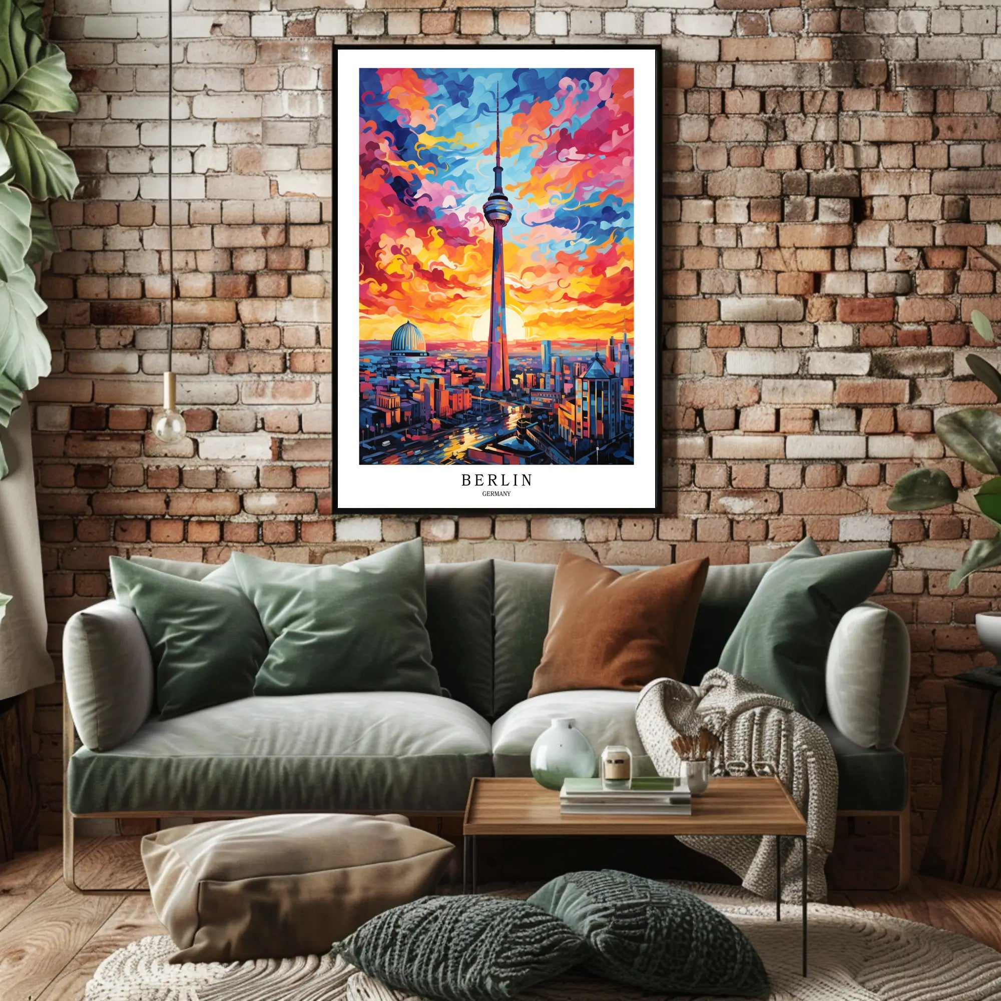 Berlin Fernsehturm Vibrant Cityscape Urban or Cityscape Poster PosterGoat