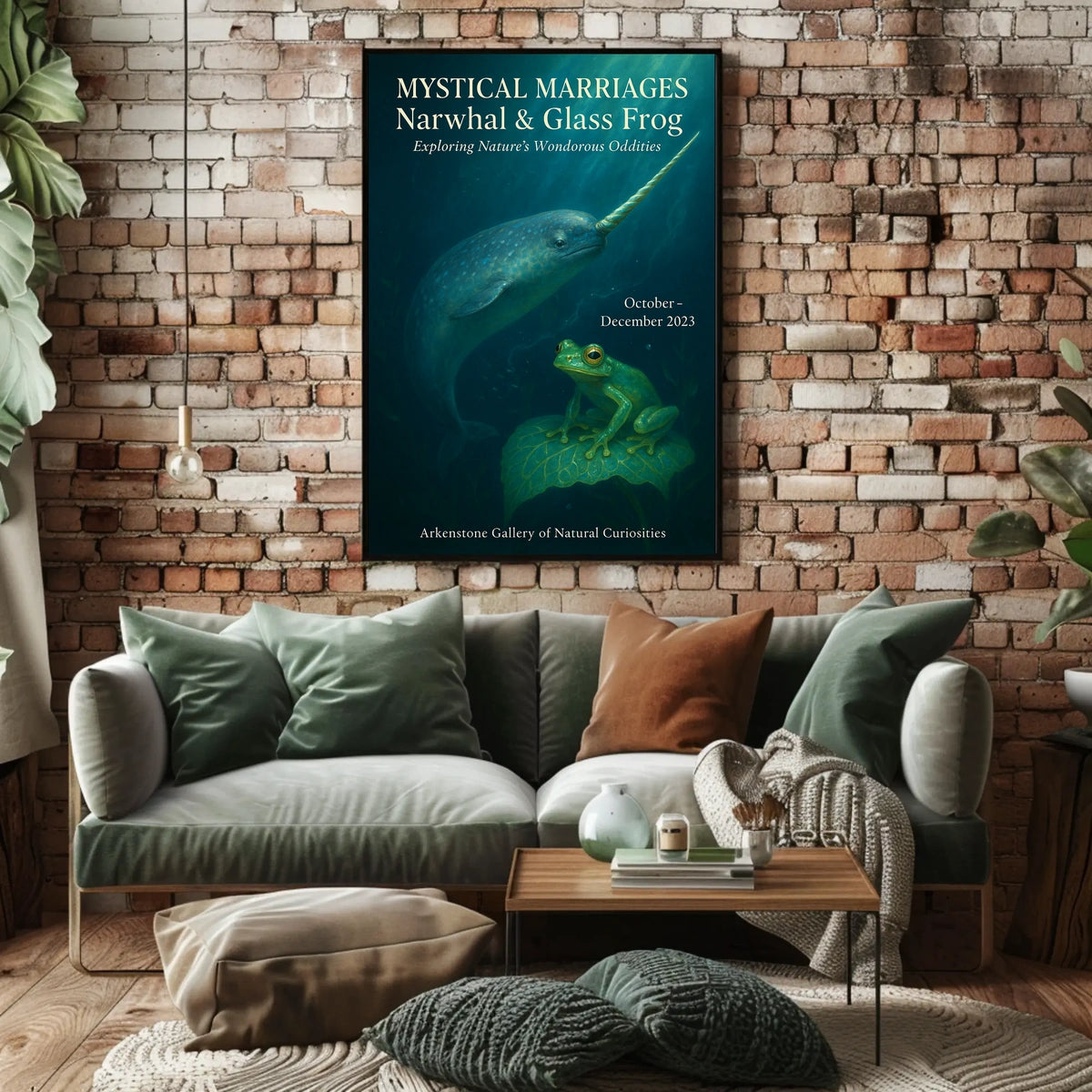 Mystical Marriages Narwhal Glass Frog Poster