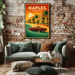 Naples Florida Vintage Travel Poster
